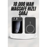 Marsilyan Taşınabilir Şarj Magsafe Powerbank 10.000 Mah Hızlı Şarj LED Göstergeli Kablosuz - Çok Renkli