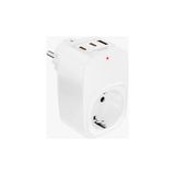 Marsilyan Tekli Yüksek Voltaj Korumalı Duvar Prizi 2x Type-C 1x USB Çıkışlı Priz Grup Priz Çoğaltıc