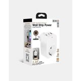 Marsilyan Tekli Yüksek Voltaj Korumalı Duvar Prizi 2x Type-C 1x USB Çıkışlı Priz Grup Priz Çoğaltıcı Beyaz