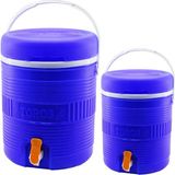 Marsilyan Toros 2li Set=14+6lt Yuvarlak Termos Mavi Plastik Musluklu - Taşıma Kulplu BRKT-501575 (K95)