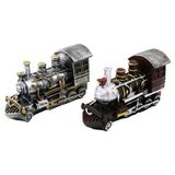 Marsilyan TREN VİNTAGE DEKORATİF BİBLO - KUMBARA RENKLİ 20X12X8CM REÇİNE (4887)