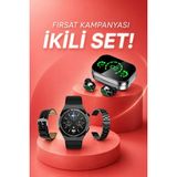 Marsilyan Tws Bluetooth Kulaklık ve Akıllı Saat Uyku Takibi Nabız Ölçer Uzun Pil Ömrü - Çok Renkli