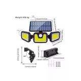 Marsilyan Üçlü Solar LED Projektör – Beyaz Işık – Sensörlü Dış Mekân Aydınlatma (4887)