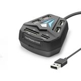 Marsilyan USB Hub Kart Okuyucu 8 Port Siyah A068B - Renkli - standart