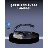 Marsilyan USB Şarjlı Mini LED Kafa Feneri 50M Odak 150M Geniş Aydınlatm - Renkli