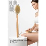 Marsilyan Uzun Saplı Doğal At Kılı Selülit Karşıtı Vücut Fırçası Peeling Masaj Aleti Selülit Fırçası 714799 - Renkli - standart