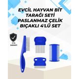 Marsilyan Uzun ve Kısa Tüylü Hayvanlara Özel Bit Tarağı ve Tüy Temizleme Seti - 1