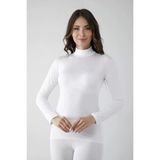 Marsilyan Vivaldi Kadın Beyaz Uzun Kol Balıkçı Body Likralı 353 - Renkli - L - XL