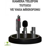 Marsilyan Vlog ve Canlı Yayın Için Çift Yaka Mikrofonu ve Tripodlu Selfie Çubuğu Seti - Renkli - standart