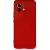 Marsilyan™- Xiaomi Mi 11 Kılıf Nano Içi Kadife Silikon - Kırmızı