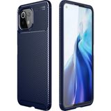 Marsilyan™- Xiaomi Mi 11 Lite Kılıf Auto Focus Karbon Kapak - Lacivert