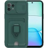 Marsilyan™- Xiaomi Mi 11 Lite Kılıf Zuma Kartvizitli Yüzüklü Silikon - Yeşil