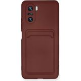 Marsilyan™- Xiaomi Mi 11I Kılıf Kelvin Kartvizitli Silikon - Bordo