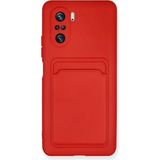 Marsilyan™- Xiaomi Mi 11I Kılıf Kelvin Kartvizitli Silikon - Kırmızı