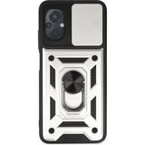 Marsilyan™- Xiaomi Poco M5 Kılıf Pars Lens Yüzüklü Silikon - Gümüş