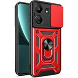 Marsilyan™- Xiaomi Redmi 13C Kılıf Pars Lens Yüzüklü Silikon - Kırmızı