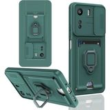 Marsilyan™- Xiaomi Redmi 13C Kılıf Zuma Kartvizitli Yüzüklü Silikon - Yeşil