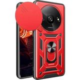 Marsilyan™- Xiaomi Redmi A3 4g Kılıf Pars Lens Yüzüklü Silikon - Kırmızı