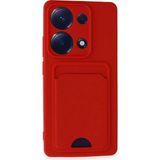 Marsilyan™- Xiaomi Redmi Note 13 Pro 4g Kılıf Kelvin Kartvizitli Silikon - Kırmızı