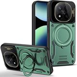 Marsilyan™- Xiaomi Redmi Note 14 Pro Plus Kılıf Joy Lens Standlı Kapak - Koyu Yeşil