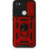 Marsilyan™- Xiaomi Redmi Note 8 Kılıf Pars Lens Yüzüklü Silikon - Kırmızı