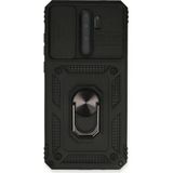 Marsilyan™- Xiaomi Redmi Note 8 Pro Kılıf Pars Lens Yüzüklü Silikon - Siyah
