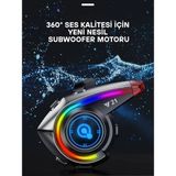Marsilyan Y21 Rgb Işık Efektli Intercom Bluetooth Motosiklet Kask Kulaklığı Intercom Kulaklık - Renkli