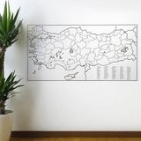 Marsilyan Yazılabilir Türkiye Haritası Manyetik Duvar Stickerı 110 x 56 cm (4887) - Renkli
