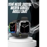 Marsilyan Yeni Model Akıllı Saat Dokunmatik Ekran Unisex Amoled Ekran 44 mm - Çok Renkli