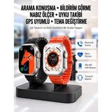 Marsilyan Yeni Model Akıllı Saat Ultra Smaart Watch Gümüş Kasa 45MM Titreşim - 1 - Renkli