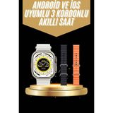 Marsilyan Yeni Nesil 3 Kordonlu Kol Saati 49 mm Amoled Ekran Akıllı Saat - 01P-Pembe