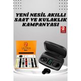 Marsilyan Yeni Nesil Akıllı Saat ve Bluetooth Kulaklık Kampanyası Dokunmatik Kare 7 Kordonlu - 1 - Renkli