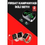 Marsilyan Yeni Nesil Kaliteli Akıllı Saat ve Kablosuz Bluetooth Kulaklık Yüksek Ses Kaliteli - 1 - Renkli