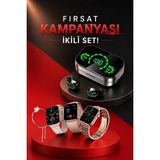Marsilyan Yeni Nesil Kaliteli Akıllı Saat Ve Kablosuz Bluetooth Kulaklık Yüksek Ses Kaliteli - Çok Renkli