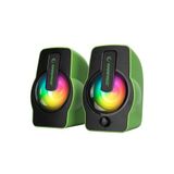 Marsilyan Yeşil - Rgb Işıklı 1+1 Hoparlör Speakaer Set USB Kablo 2.0 Multimedya - 6W (4887)