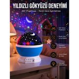 Marsilyan Yıldız Görünümlü Gece Lambası Renkli Masa Lambası Gökyüzü Projeksiyon - 1 - Çok Renkli