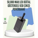 Marsilyan Yüksek Kapasiteli 50.000 Mah Powerbank – Type-C, Lightning ve Micro USB Uyumlu, Çoklu Cihaz Şar - Çok Renkli