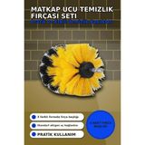 Marsilyan™- Yuvarlak Kafalı 3 Parça Matkap Temizlik Fırçası Seti Banyo Mutfak Araba Koltuk BX-313450 - Renkli - Standart