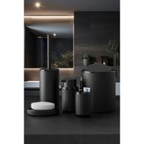 Marsilyan™- Yuvarlak Siyah 5 Parça Banyo Seti Çöp Kovası Fırça Sabunluk Diş Fırçalık Aksesuar - Renkli - standart