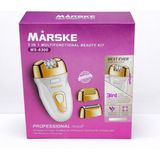 Marske MS-6300 3'ü 1 Arada Profesyonel Epilatör ve Cilt Bakım Seti - Şarjlı LED Göstergeli Kablosuz Kullanım - Çok Renkli