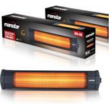 Marsstar 2500 W Elektrikli Isıtıcı Infrared Isıtma Yöntemi ile Siyah Renkli Duvara Monte Edilebilir
