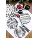 M'art Home Etnik Siyah-Beyaz 6 Lı Pasta Tabağı 19 cm