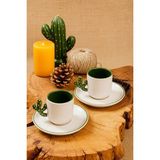 M'art Home Homemade Cactusden 2 Kişilik Kahve Fincanı - Yeşil - 120 ml
