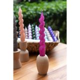 M'art Home Spiral Şamdan Mum, Fuşya