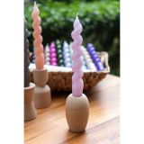 M'art Home Spiral Şamdan Mum, Pembe