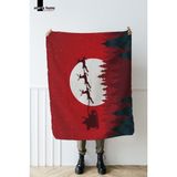 Marte Home Yılbaşı & Christmas Desenli Çift Taraf Baskılı 100X170 cm Polar Tv Battaniyesi - Koyu Kırmızı - 100 x 170 cm