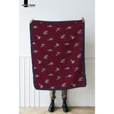 Marte Home Zebra Desenli Tek Taraf Baskılı 100X170 cm Polar Tv Battaniyesi - 100 x 170 cm - Bordo
