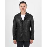 Martell Siyah Fit Blazer Hakiki Deri Ceket Erkek