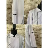 Marten Beyaz Uzun Kol Şef Aşçı Çeketi / Aşçı Gömleği ( Aşç-Ü 10001 ) - 2XL - 001-Beyaz
