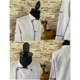 Marten Beyaz Uzun Kol Şef Aşçı Çeketi / Aşçı Gömleği ( Aşç-Ü 10004) - 2XL - 001-Beyaz